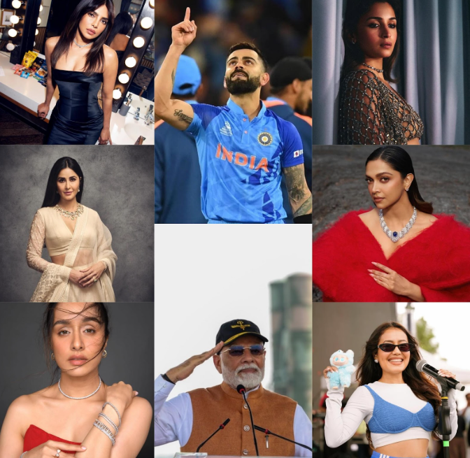 Most Followed Indian Instagram Accounts 2025 – India’s Biggest Celebrities Ranked