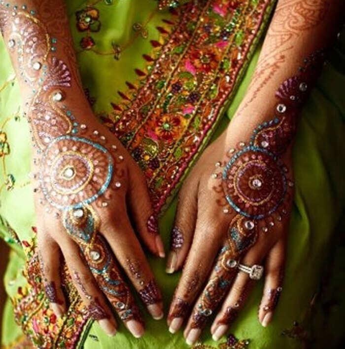 Glitter Mehendi Ideas